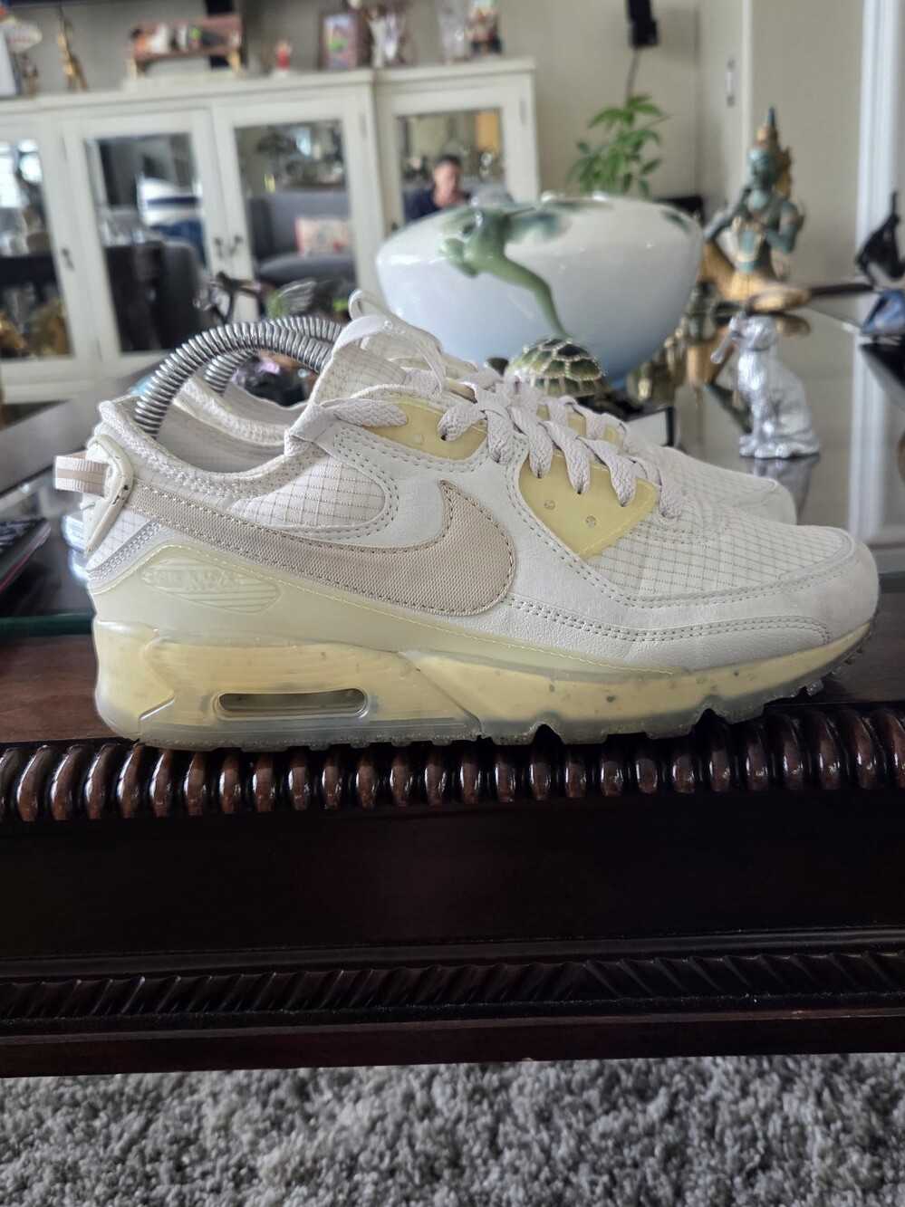Nike Air Max Terrascape 90 Women's White Cream Yellow Athletic Shoes